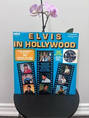Elvis In Hollywood Vinyl Record - Bright Teal Cover